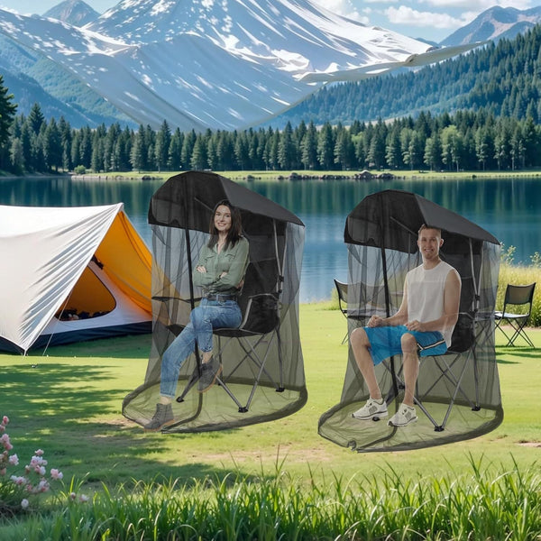 Portable Outdoor Chair Cover With Mosquito Net & Sun Canopy Uv Water Resistant Shelter Black 82*89*160Cm Insect Nets & Repellents