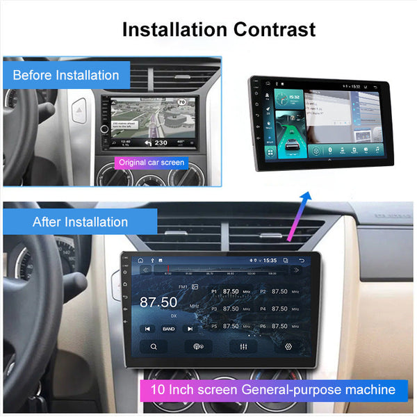 Universal 9 Inch Android Car Stereo Locator Technology Navigator Qled Hd Touchscreen 2Gb Ram 32Gb Rom Wifi Bluetooth 5.4 Carplay & Mirror Link Black I
