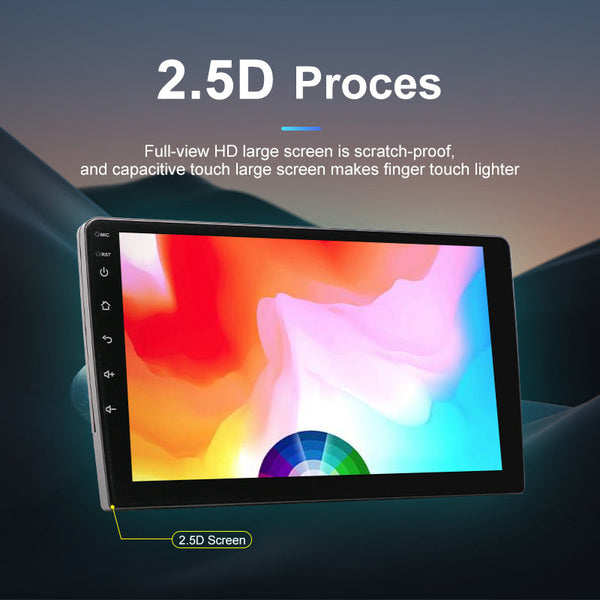 Universal 10 Inch Android Car Stereo Locator Technology Navigator Qled Hd Touchscreen 2Gb Ram 32Gb Rom Wifi Bluetooth 5.4 Carplay & Mirror Link Black