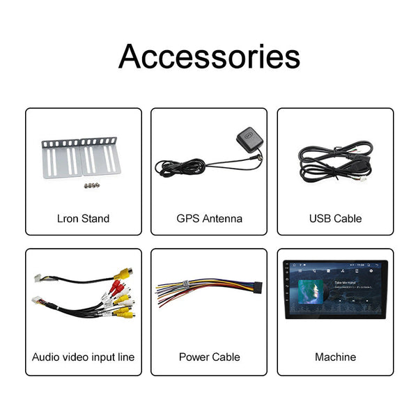 Universal 10 Inch Android Car Stereo Locator Technology Navigator Qled Hd Touchscreen 2Gb Ram 32Gb Rom Wifi Bluetooth 5.4 Carplay & Mirror Link Black