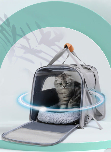 Foldable Soft Sided Pet Carrier For Travel Fits Cats & Small Dogs Under 6Kg With Removable Plush Bed Shoulder Strap(Pink) Pet Transport