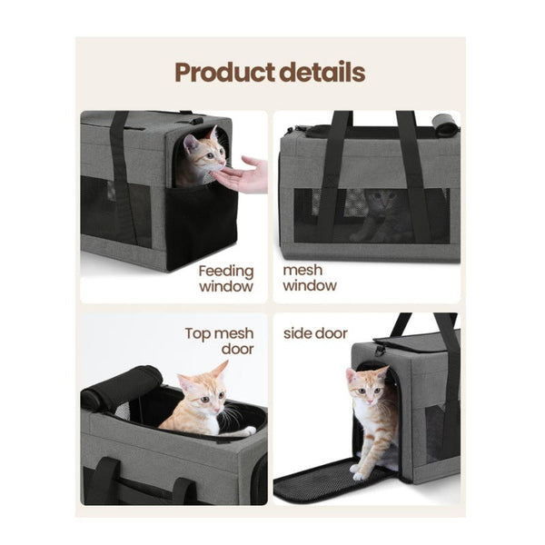 Sturdy Breathable Pet Carrier For Small Cats Dogs Collapsible Travel Bag With Steel Frame Safety Locks Sunshade Green Pet Transport