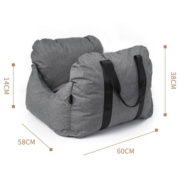 2 In 1 Pet Car Booster Seat And Travel Bed Removable Non Slip For Small Dogs Cats Grey Pet Beds