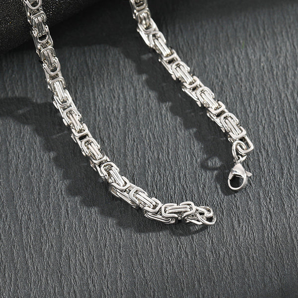 Men's Stainless Steel Layered Cross Pendant With Byzantine Chain Fashion Statement Necklace(Gold) Necklaces & Pendants