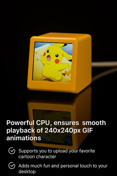 2Pc Mini Smart Wi Fi Weather Station Clock Desktop Digital With Hd Ips Screen Customizable Gif Display & 3 Day Forecast Gold Alarm Clocks & Clock Radi