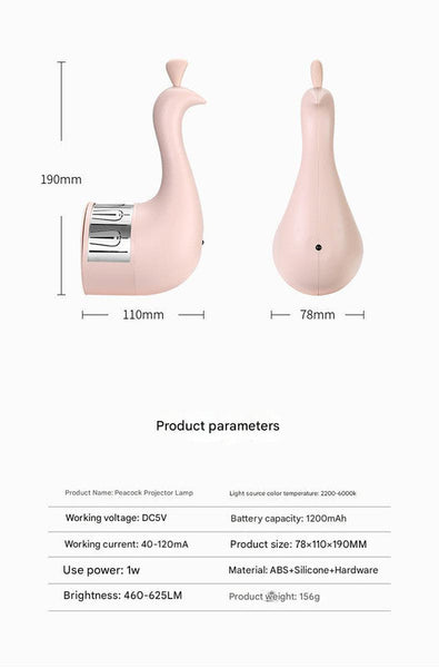 Pea Projection Led Night Light Multi Color Atmosphere Lamp With Remote & Touch Control Usb Rechargeable(Pink) Night Lights