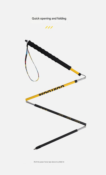 Ultralight Carbon Fiber Foldable Trail Running & Hiking Pole(Yellow Recommended Height Range 175 185Cm) Walking & Trekking Sticks