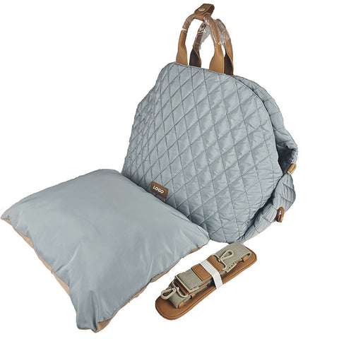 Luxury Quilted 2 In 1 Pet Travel Carrier & Booster Seat For Small Dogs(Blue Gray) Pet Transport