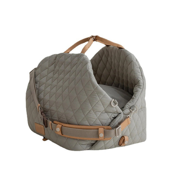 Luxury Quilted 2 In 1 Pet Travel Carrier & Booster Seat For Small Dogs(Blue Gray) Pet Transport