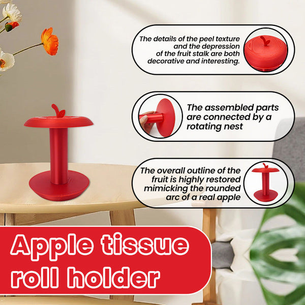 Apple Shaped Adjustable Tissue Roll Holder Fun & Practical Desktop Paper Towel Stand(Red) Paper Towel Holders