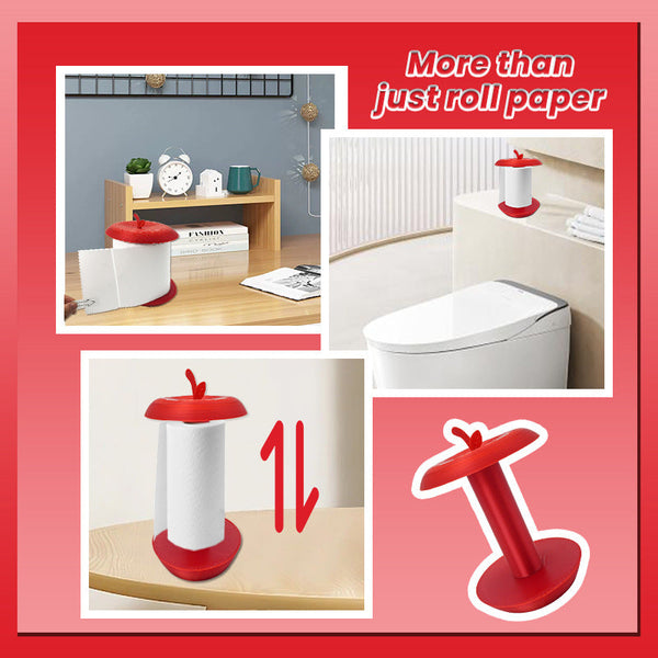 Apple Shaped Adjustable Tissue Roll Holder Fun & Practical Desktop Paper Towel Stand(Red) Paper Towel Holders