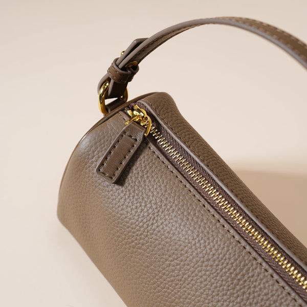 Genuine Leather Boston Bag Mini Barrel Crossbody & Top Handle Purse(White) Women's Bags & Handbags