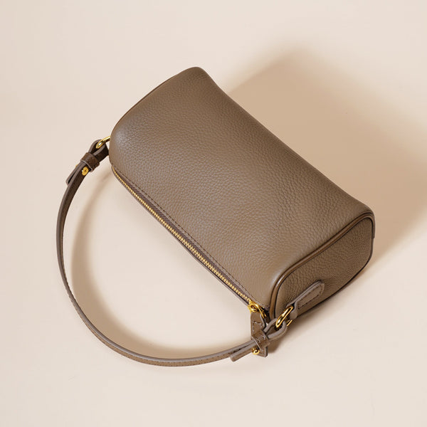 Genuine Leather Boston Bag Mini Barrel Crossbody & Top Handle Purse(White) Women's Bags & Handbags