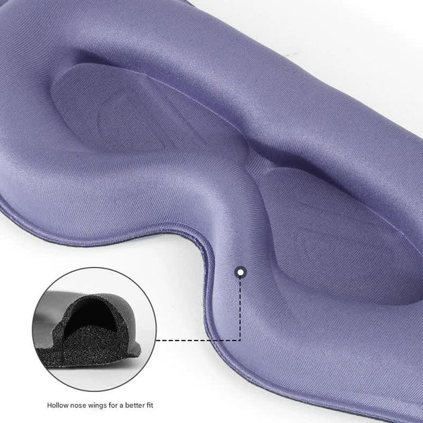 3Pc 6D Contoured Zero Pressure Sleep Mask 360 Light Blocking Eye With Adjustable Strap(Dura) Sleep Masks