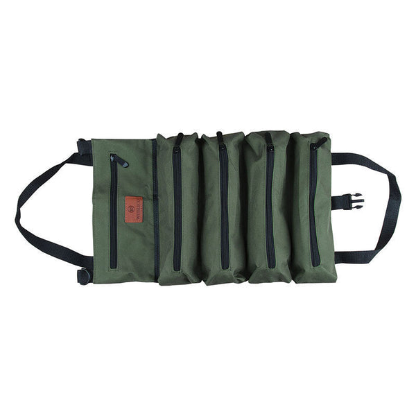 Heavy Duty Canvas Tool Roll Up Bag & Organizer Tote Multi Pocket Wrench Pouch(Khaki) Other Tool Storage