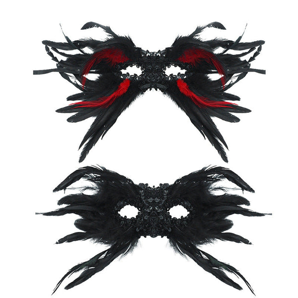 Black Mysterious Gothic Feather Masquerade Mask Angel Wing Venetian Party Costume Masks