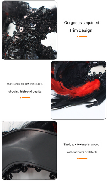 Black Mysterious Gothic Feather Masquerade Mask Angel Wing Venetian Party Costume Masks