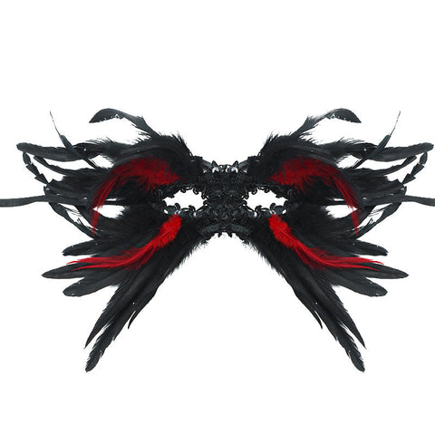 Red And Black Mysterious Gothic Feather Masquerade Mask Angel Wing Venetian Party Costume Masks
