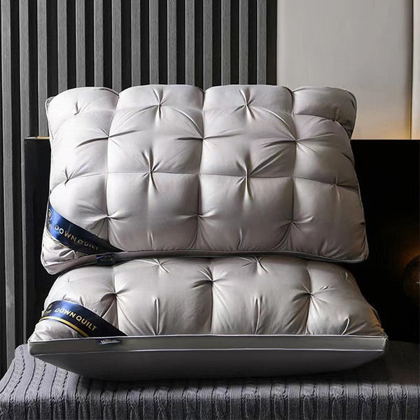 Grey Luxury Adjustable Bed Pillow Set (2 Pack) Hotel Quality Down Alternative For Ultimate Neck Support & Comfort Pillows