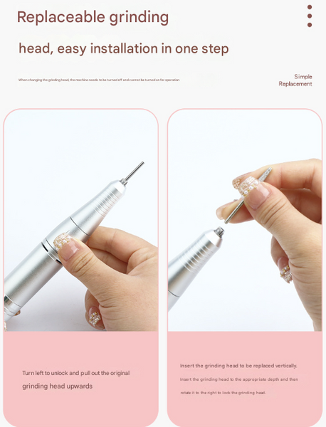 White Professional Rechargeable Nail Drill Machine 45000Rpm Portable E File Kit For Acrylic Gel Polishing & Manicure Electric Files & Tools