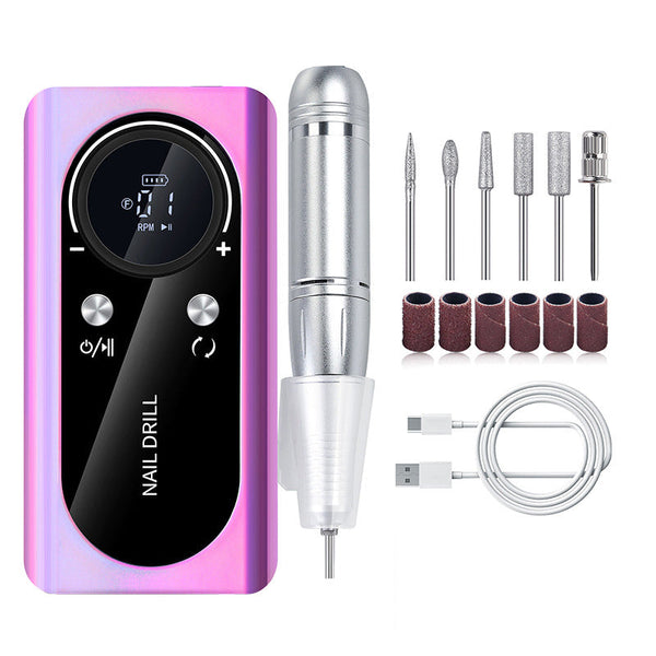 White Professional Rechargeable Nail Drill Machine 45000Rpm Portable E File Kit For Acrylic Gel Polishing & Manicure Electric Files & Tools