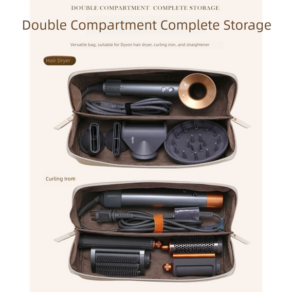 White Premium Pu Leather Travel Case For Hair Styling Tools Double Layer Waterproof Organizer Bag Dryer Curler & Straightener Hair Dryers
