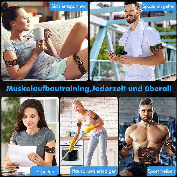 Black And Blue Ultimate Ems Muscle Stimulator Kit Usb Rechargeable Abdominal & Full Body Toner For Abs Arms Glutes Abdominal Machines