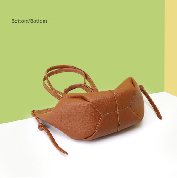 Brown Chic Minimalist Pu Leather Tote Bag Women's Versatile Shoulder Handbag With Contrast Stitching Women's Bags & Handbags