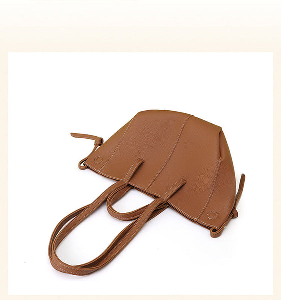 Red Chic Minimalist Pu Leather Tote Bag Women's Versatile Shoulder Handbag With Contrast Stitching Women's Bags & Handbags