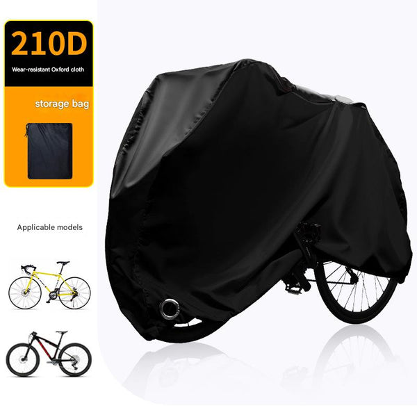Size M Black All Weather 210D Bicycle Cover Waterproof & Uv Proof Outdoor Bike Protector With Lock Hole Storage Bag Bike Covers