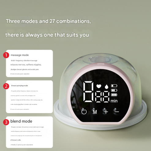 Pink Hands Free Wearable Electric Breast Pump Portable Quiet & Rechargeable With Led Display Electric Breast Pumps