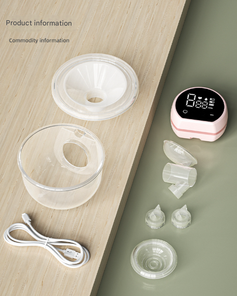 Pink Hands Free Wearable Electric Breast Pump Portable Quiet & Rechargeable With Led Display Electric Breast Pumps