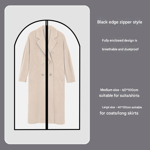 Black Edge 10 Pack Hanging For Closet Storage Translucent Dust Proof Suit Covers Washable & Reusable Coat Protectors (2 Sizes) Garment Bags