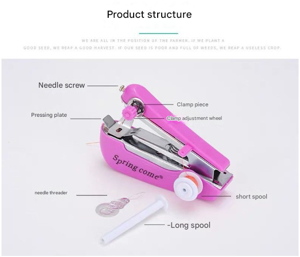 2 Pcs White Mini Handheld Sewing Machine Manual Stitching Tool For Quick Fabric Repairs Sewing Machines