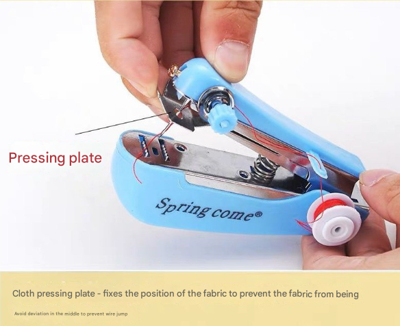 2 Pcs Red Mini Handheld Sewing Machine Manual Stitching Tool For Quick Fabric Repairs Sewing Machines
