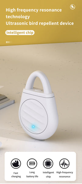 2 Pcs White Ultrasonic Pest Repeller Rechargeable Mosquito & Bird Repellent Device | 3 Mode For Indoor Outdoor Camping Ultrasonic Pest Repellers