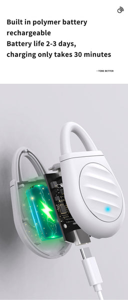 2 Pcs White Ultrasonic Pest Repeller Rechargeable Mosquito & Bird Repellent Device | 3 Mode For Indoor Outdoor Camping Ultrasonic Pest Repellers