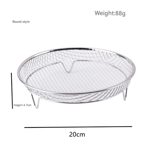 Silver 3 Pack Stackable Air Fryer Racks Food Grade Stainless Steel Multi Layer Dehydrator & Crisper Tray Accessory Air Fryer Accessories