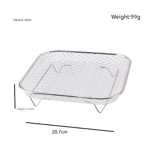 Silver 3 Pack Stackable Air Fryer Racks Food Grade Stainless Steel Multi Layer Dehydrator & Crisper Tray Accessory Air Fryer Accessories