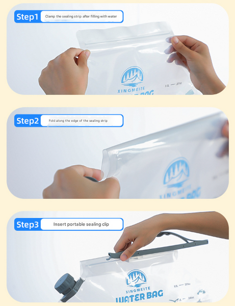 1 Piece Grey 8L Foldable Water Bag Large Capacity Portable Carrier With Spigot For Camping And Outdoors Other Camping Cooking Supplies