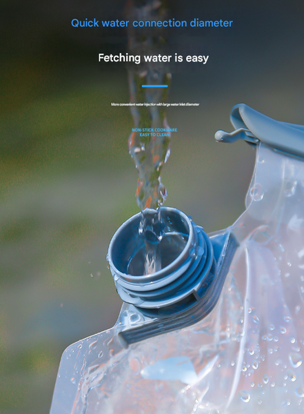 2 Pcs Grey 8L Foldable Water Bag Large Capacity Portable Carrier With Spigot For Camping & Outdoors Other Camping Cooking Supplies