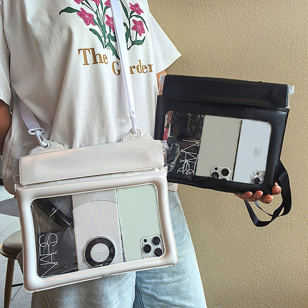 2 Pcs Black Cute Floating Waterproof Pouch Touch Sensitive Screen & Adjustable Strap Cases Covers & Skins