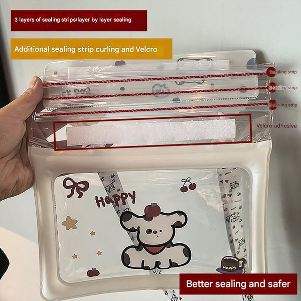 2 Pcs Cartoon Dog Pattern On White Background Cute Floating Waterproof Pouch Touch Sensitive Screen & Adjustable Strap Other Mobile Accessories