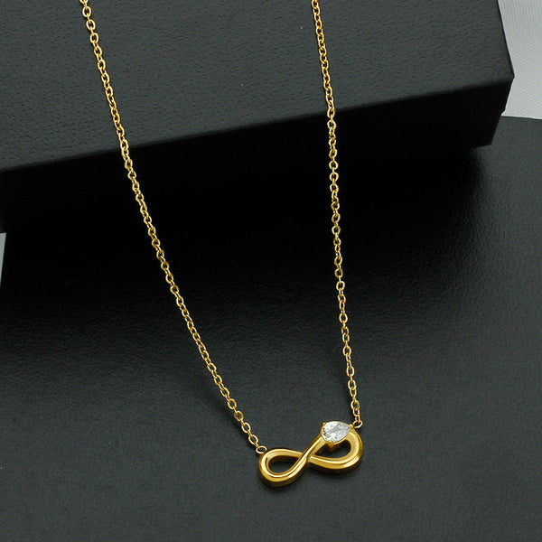 Style 3 Gold Infinity Necklace For Women Dainty Titanium Steel Pendant With Sparkling Cubic Zirconia Necklaces & Pendants