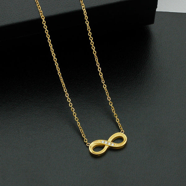 Style 8 Gold Infinity Necklace For Women Dainty Titanium Steel Pendant With Sparkling Cubic Zirconia Necklaces & Pendants