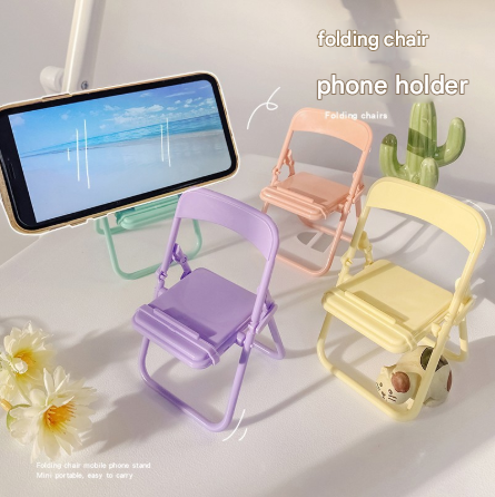 Color Mixing Adorable Mini Folding Chair Phone Stand 4 Pack Cute Desktop Holder For Hands Free Viewing Mounts & Holders