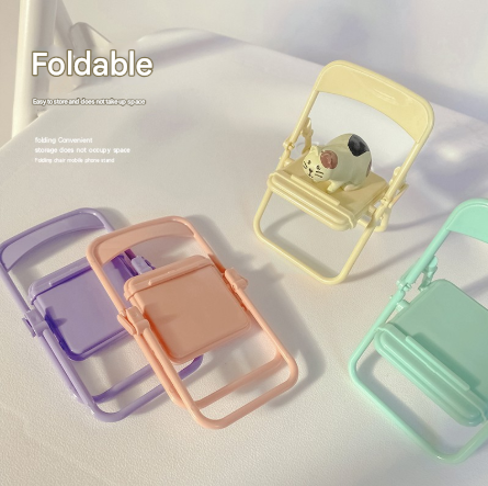 Color Mixing Adorable Mini Folding Chair Phone Stand 4 Pack Cute Desktop Holder For Hands Free Viewing Mounts & Holders
