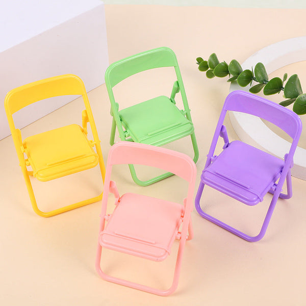 Color Mixing Adorable Mini Folding Chair Phone Stand 4 Pack Cute Desktop Holder For Hands Free Viewing Mounts & Holders