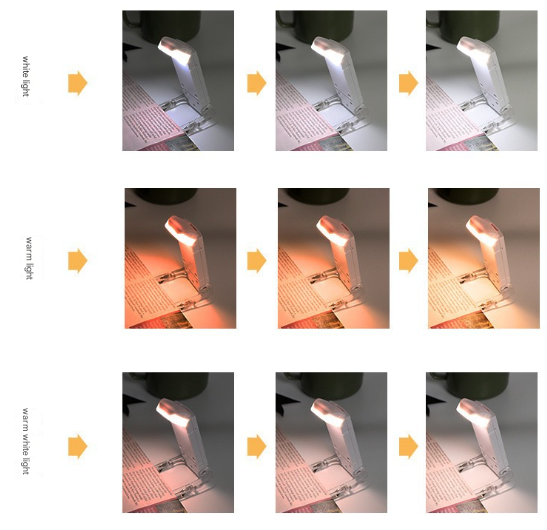 2 Pcs Pink Usb Rechargeable Clip On Led Book Light 3 Color Modes & Dimmable Brightness For Eye Caring Reading Reading Lights