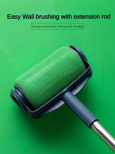 Dark Blue And Grey Pro Reusable Paint Roller Set With Extension Pole No Drip Easy Fill Wall Painting Tool Kit Paint Rollers